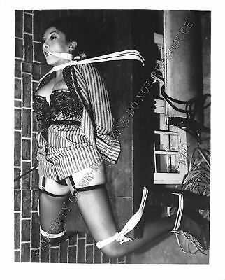 Adult Photo Vintage B&W 4x5 Bondage Beautiful Brunette Bound Dominated 85XU