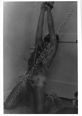 Adult Vintage B&W Photo 3.5x5 Bondage Sexy Dominatrix Controlling Man 41HV