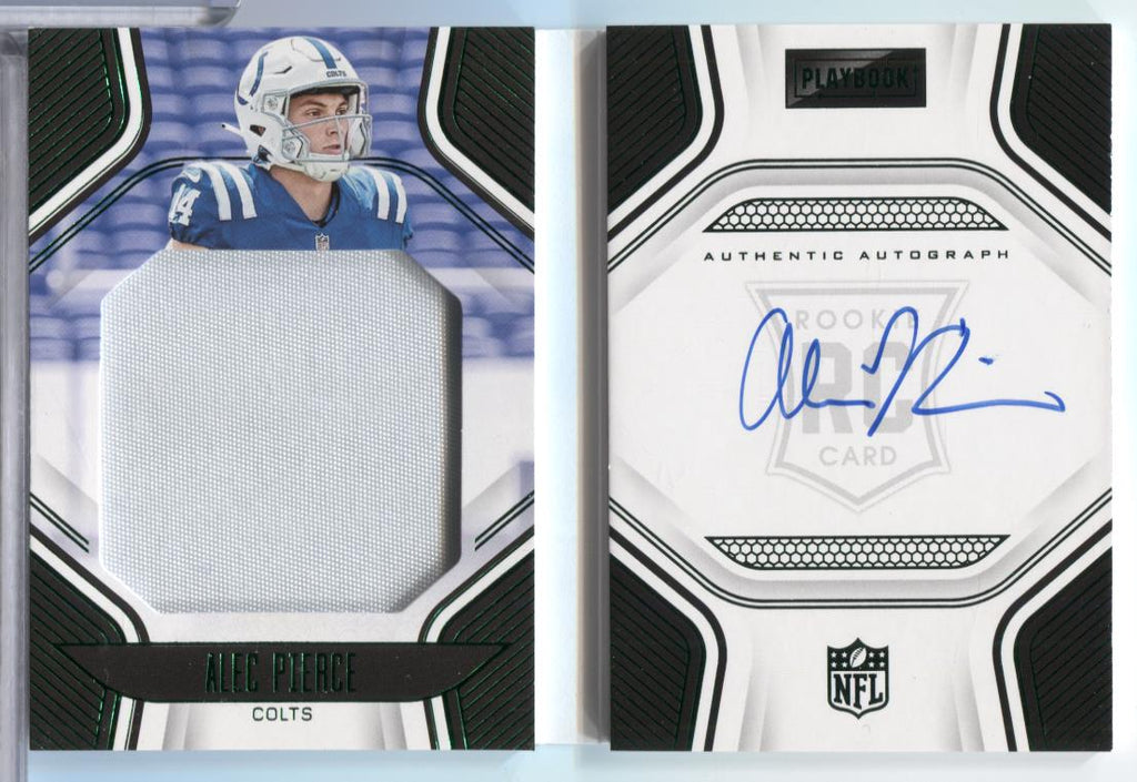 Alec Pierce Colts 2022 Panini Playbook RC Patch Auto 7/25 Booklet 062123MLCD1
