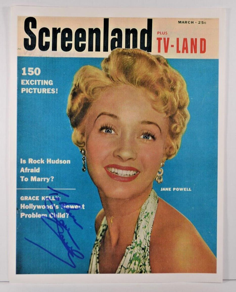 Jane Powell Actress Autographed Screenland Mag Cover Print w/COA WWE6-66