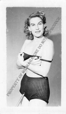 Adult Vintage B&W Photo 2.5x4 Sexy Pin Up Lesbians Undressing Strip Tease 73HR