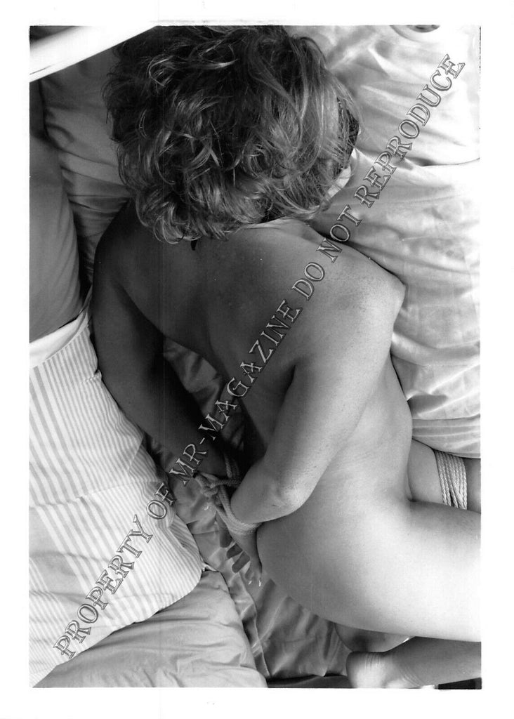 Adult Vintage B&W Photo 5x7 Bondage Sexy Brunette Tied Up Naked Dominated 65FP