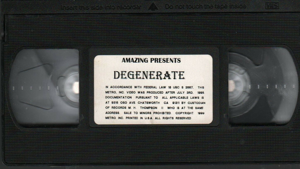 Degenerate Jasmine St Claire 1995 Adult VHS 021720AMP2