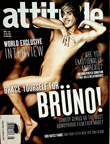 Attitude Gay Magazine Cover Guy Bruno July 2009