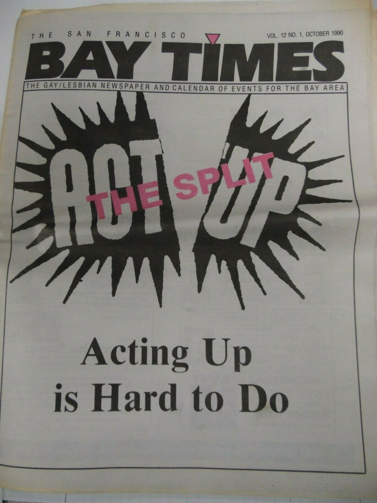 Bay Times Gay & Lesbian Newspaper Act Up October 1990 042919lm-ep3 - Used