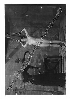 Adult 1990s B&W Photo 5x7 HOM Bondage Brunette Lesbian Bound and Flogged 18PI