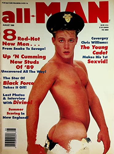 All Man Gay Men's Magazine Cover Hunk Cadet Chris Williams August 1988