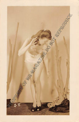 Adult Vintage B&W Photo 2.5x4 Sexy Pin Up Lesbians Undressing Strip Tease 97HR