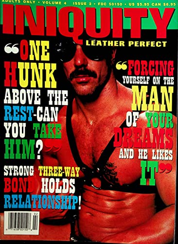Iniquity Gay Men's Magazine Cover Guy Donnie Russo February 1995