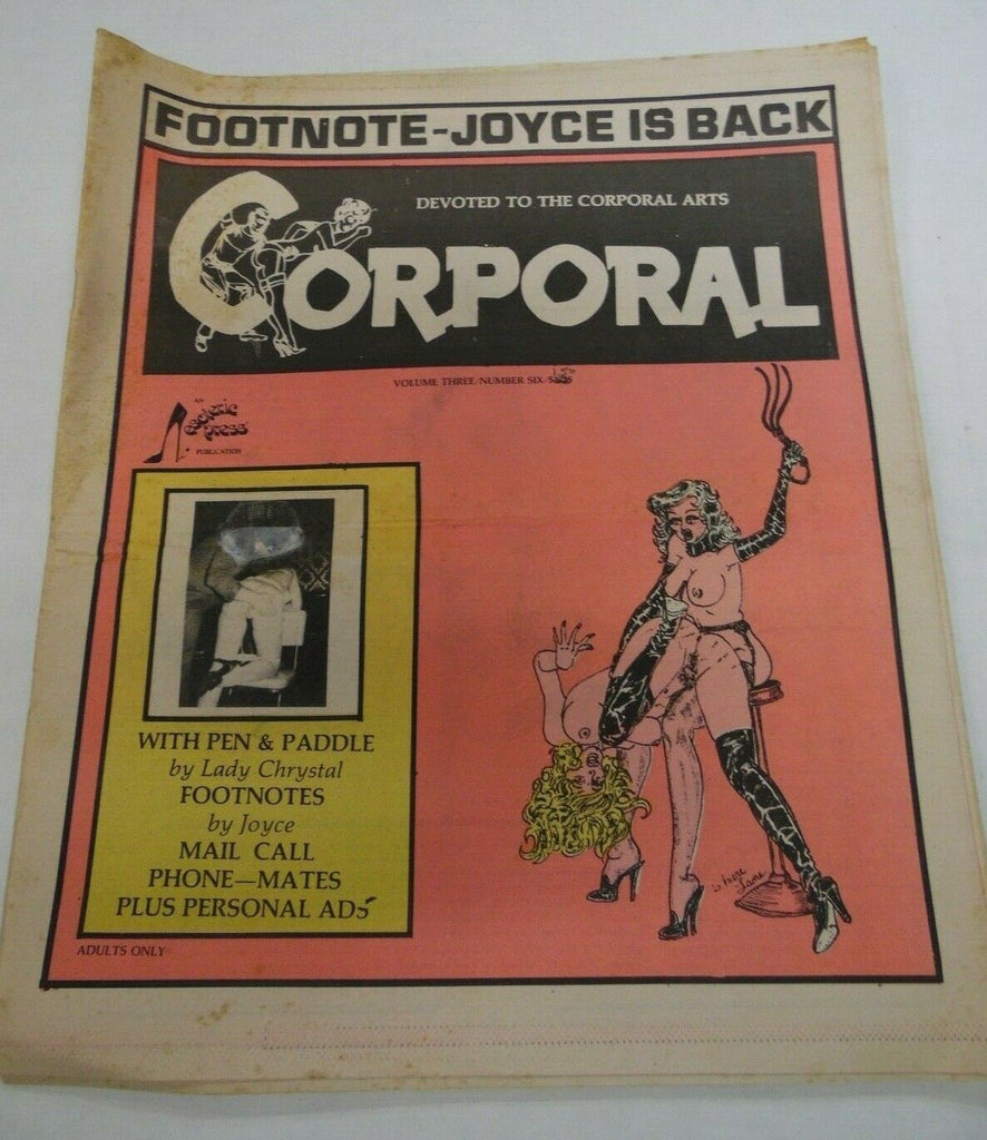Corporal Fetish Newspaper Footnote-Joyce Is Back vol.3 #6 1980 121219lm-ep