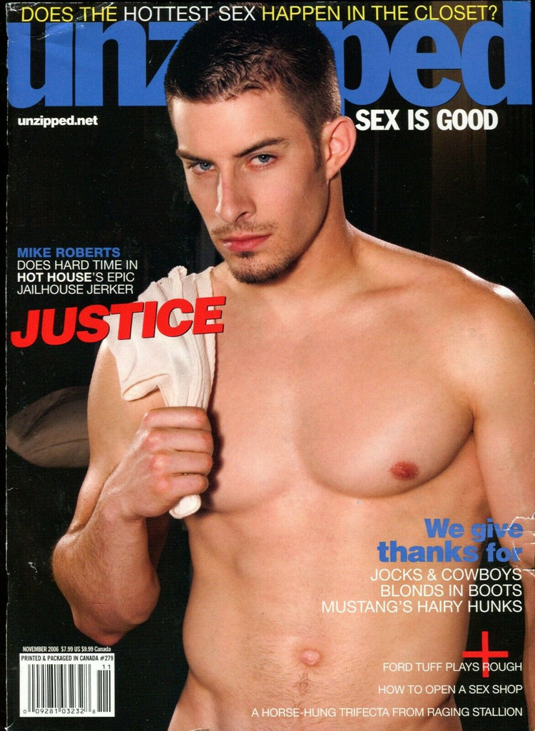 Unzipped Gay Magazine Cover Hunk Mike Roberts November 2006 051519lm-ep