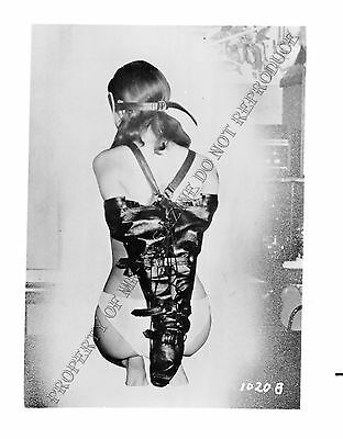 Vintage Adult B&W Photo 4x5 Bondage Beautiful Brunette Tied Up on Floor 123MD
