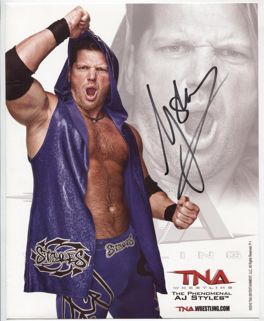 AJ Styles TNA Autographed 8"x10" Photo w/COA WWE2-1