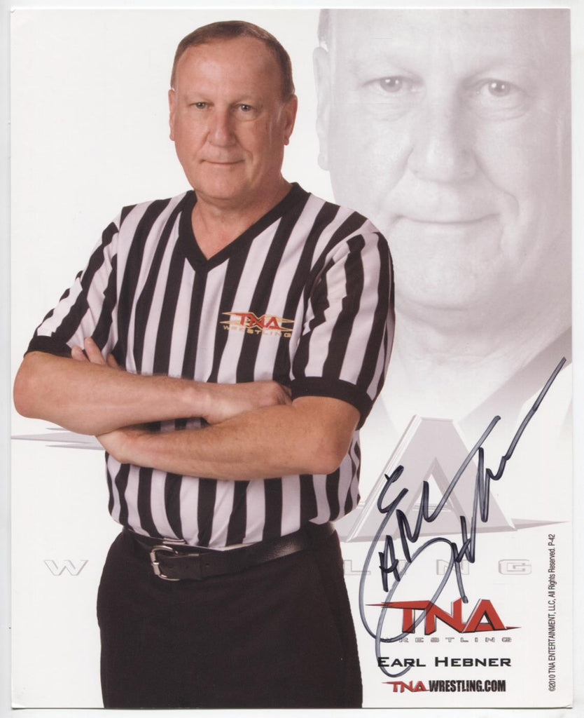 Earl Hebner TNA Autographed 8"x10" Photo w/COA WWE2-36