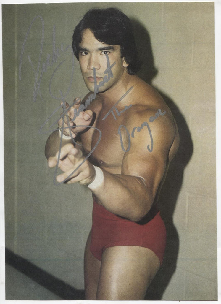 Ricky Steamboat The Dragon WWF Autographed 7.5"x10.5" Photo w/COA WWE1-136