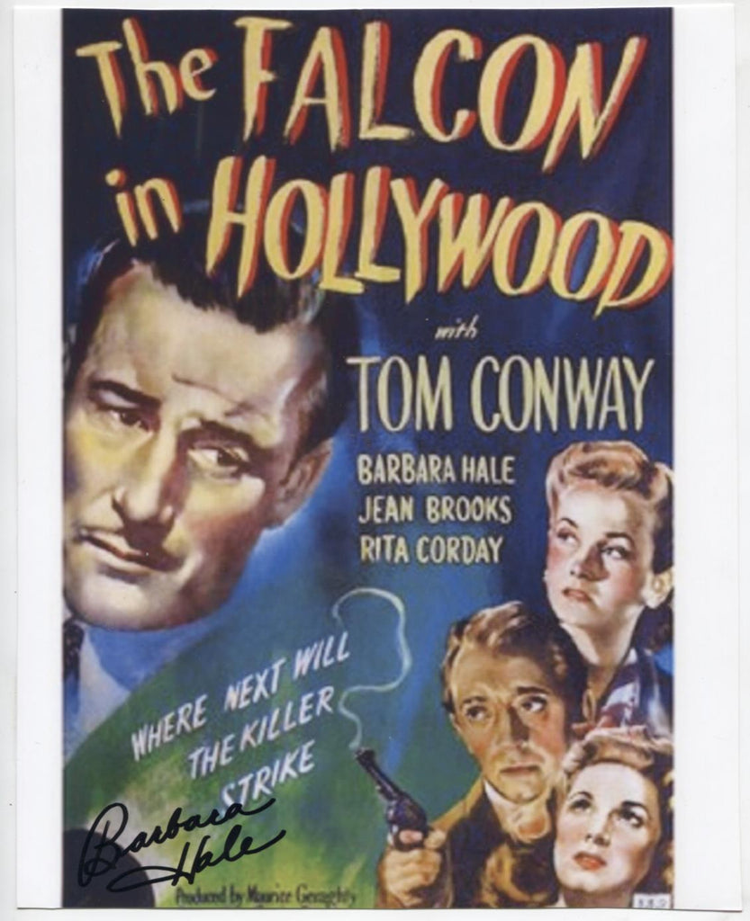 Barbara Hale Signed The Falcon in Hollywood 8x10 Poster Reprint COA WWE5-73