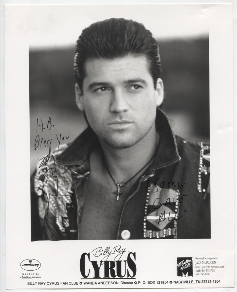Bill Ray Cyrus Singer Autographed 8"x10" Photo w/COA WWE5-40