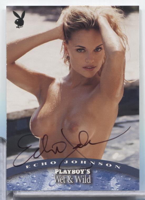 Echo Johnson Autographed 2001 Playboy's Wet & Wild #52 w/COA 070623MLCD173