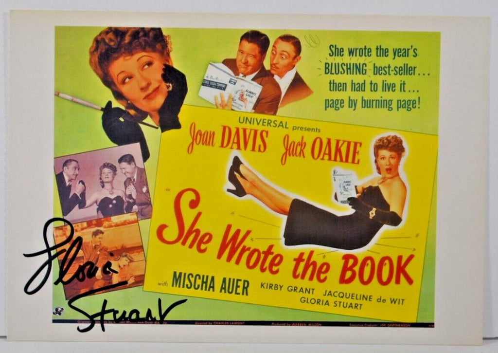 Gloria Stuart She Wrote The Book Autographed 5.5"x8" Postcard w/COA WWE6-78