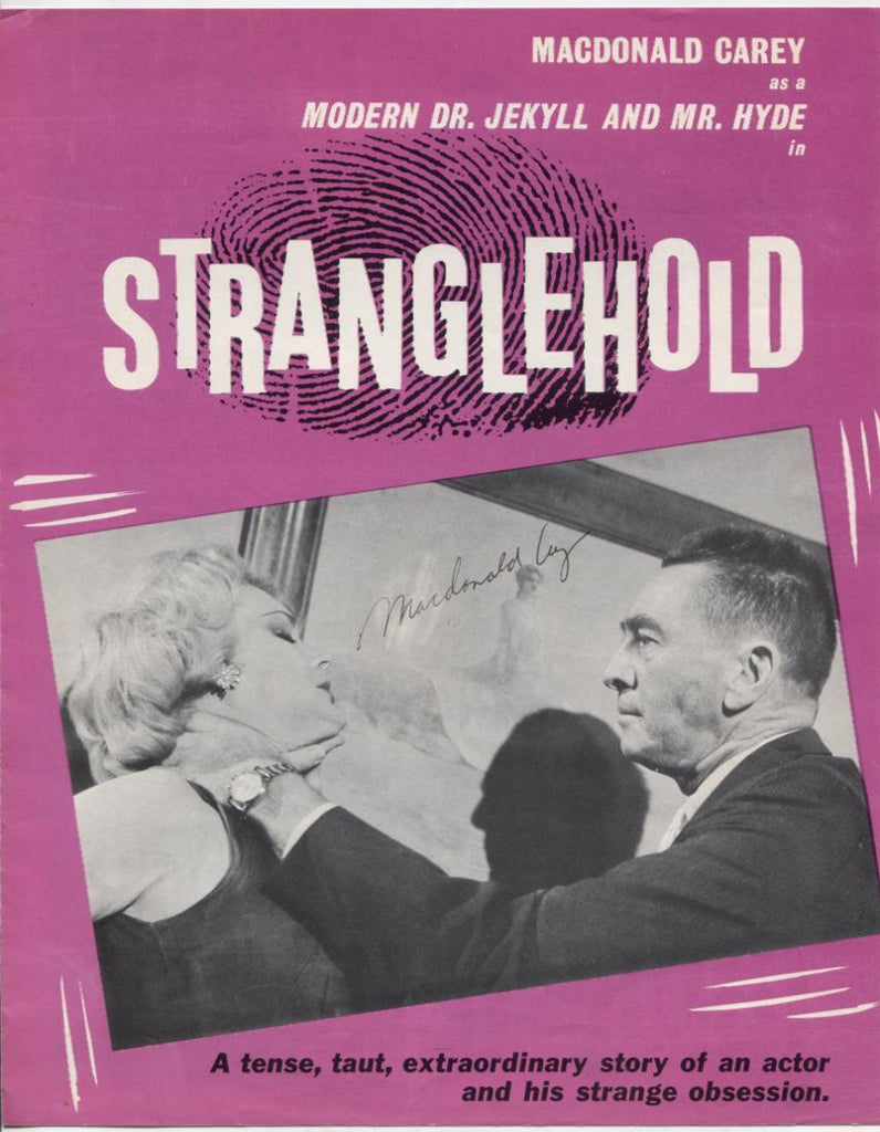 MacDonald Carey Autographed 8.5"x10.75" Stranglehold Booklet w/COA WWE7-197