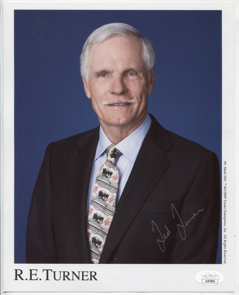 Ted Turner Entrepreneur Autographed 8"x10" Photo w/JSA COA WWE10-31