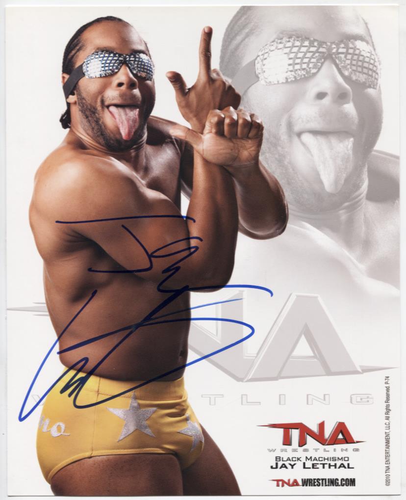 Jay Lethal Black Machismo TNA Autographed 8"x10" Photo w/COA WWE1-48