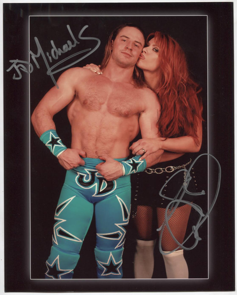 JD Michaels April Hunter Wrestlers Autographed 8"x10" Photo w/COA WWE4-74