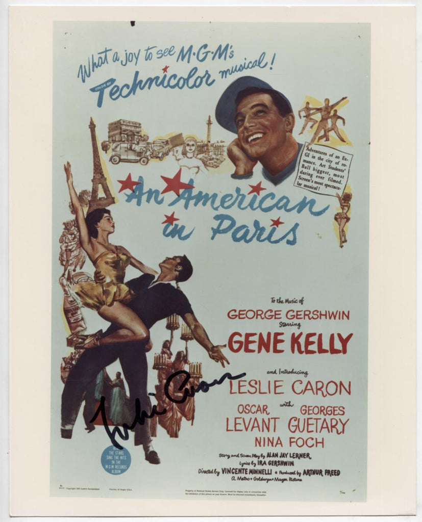 Leslie Caron Signed An American in Paris 8x10 Movie Poster Reprint w/COA WWE5-71