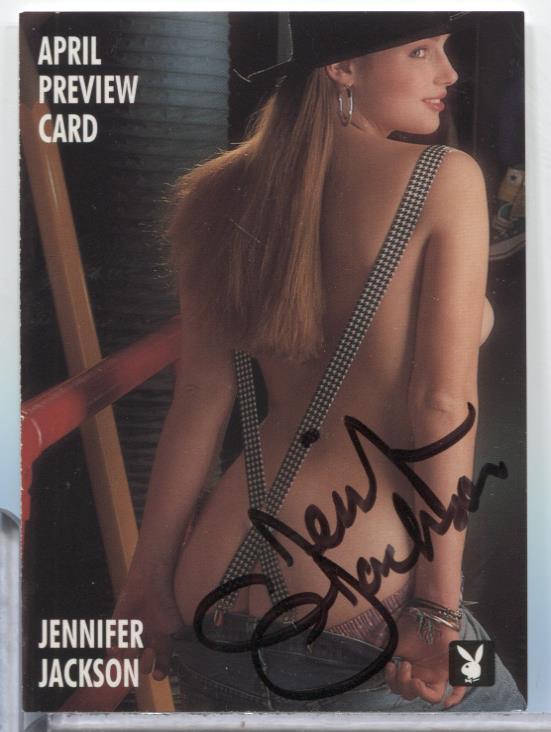 Jennifer Jackson April Autographed 1995 Playboy Card #5PR w/COA 070623MLCD124
