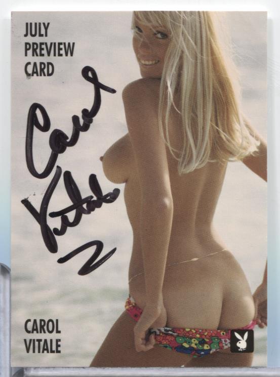 Carol Vitale Miss July Autographed 1996 Playboy Card #5PR w/COA 071023MLCD184