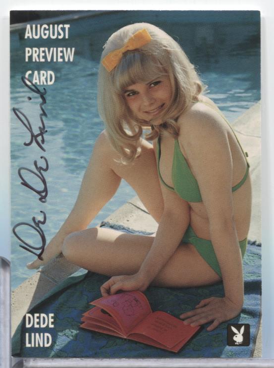 Dede Lind Miss Aug Autographed 1996 Playboy Card #5PR w/COA 071023MLCD175