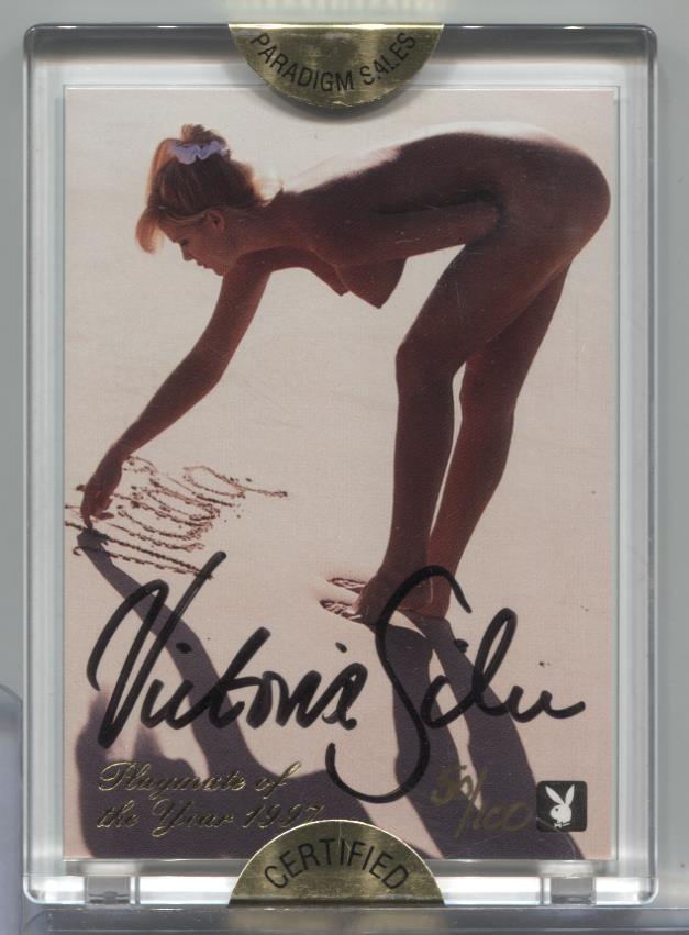 Victoria Silvstedt Autographed 1997 Playboy Card #2PY 50/100 w/COA 071723MLCD100