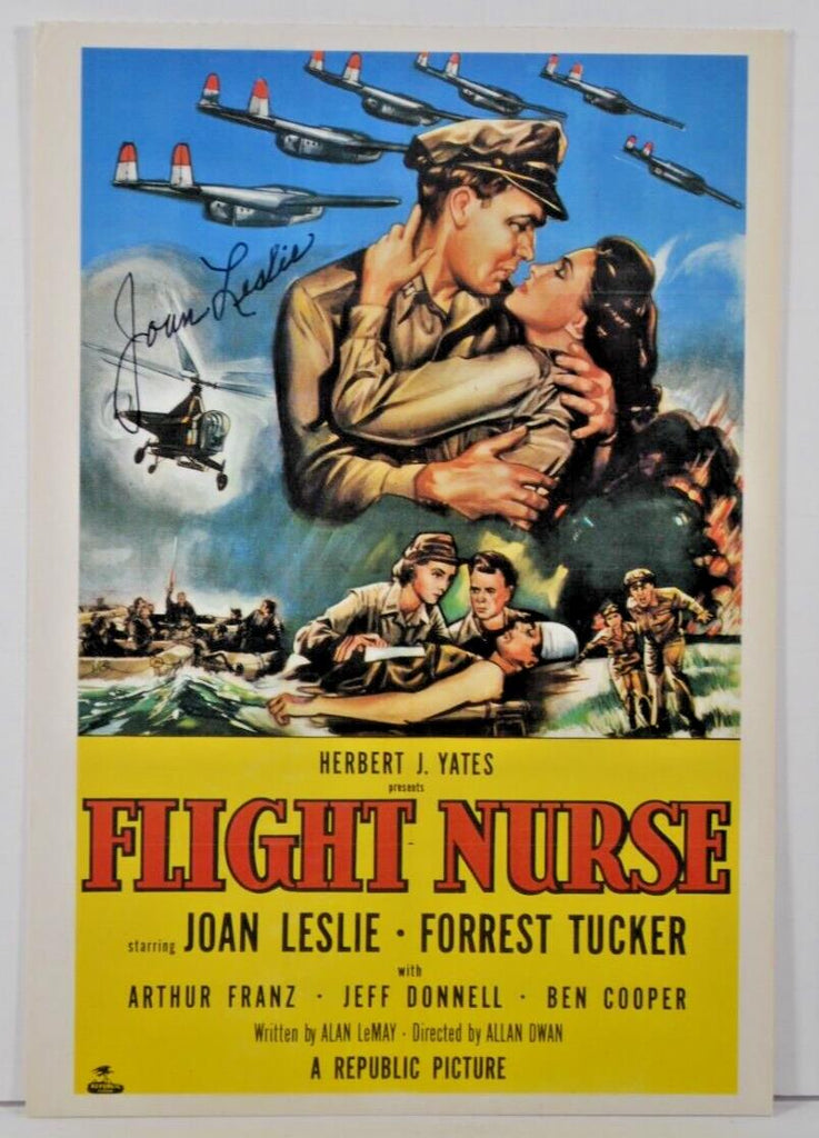 Joan Leslie Flight Nurse Autographed 5.5"x8" Postcard w/COA WWE6-79