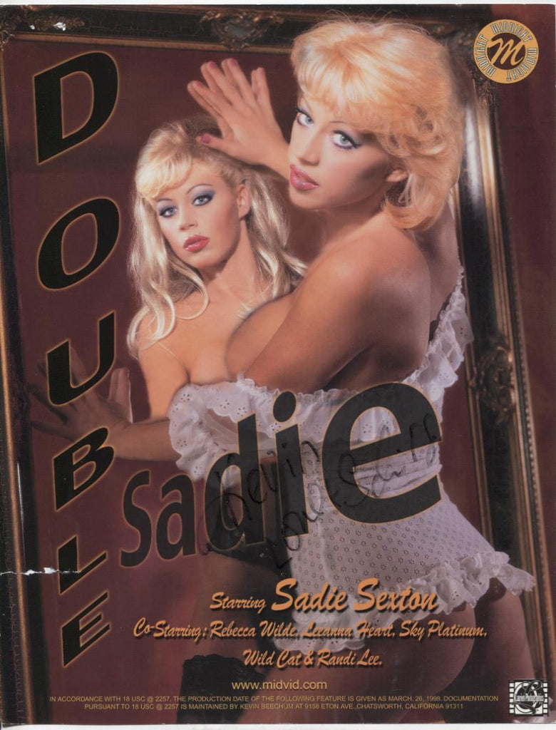 Sadie Sexton Adult Actress Autographed 8.5"x11" Ad w/COA WWE7-157