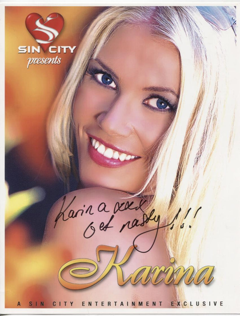 Karina Sinclair Adult Actress Autographed 8.5"x11" Promo Photo w/COA WWE7-143
