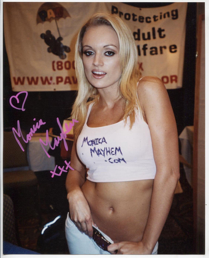 Monica Mayhem Adult Actress Autographed 8"x10" Photo w/COA WWE10-89