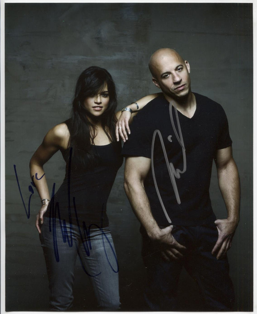Vin Diesel & Michelle Rodriguez Autographed 8"x10" Photo w/COA WWE14-78