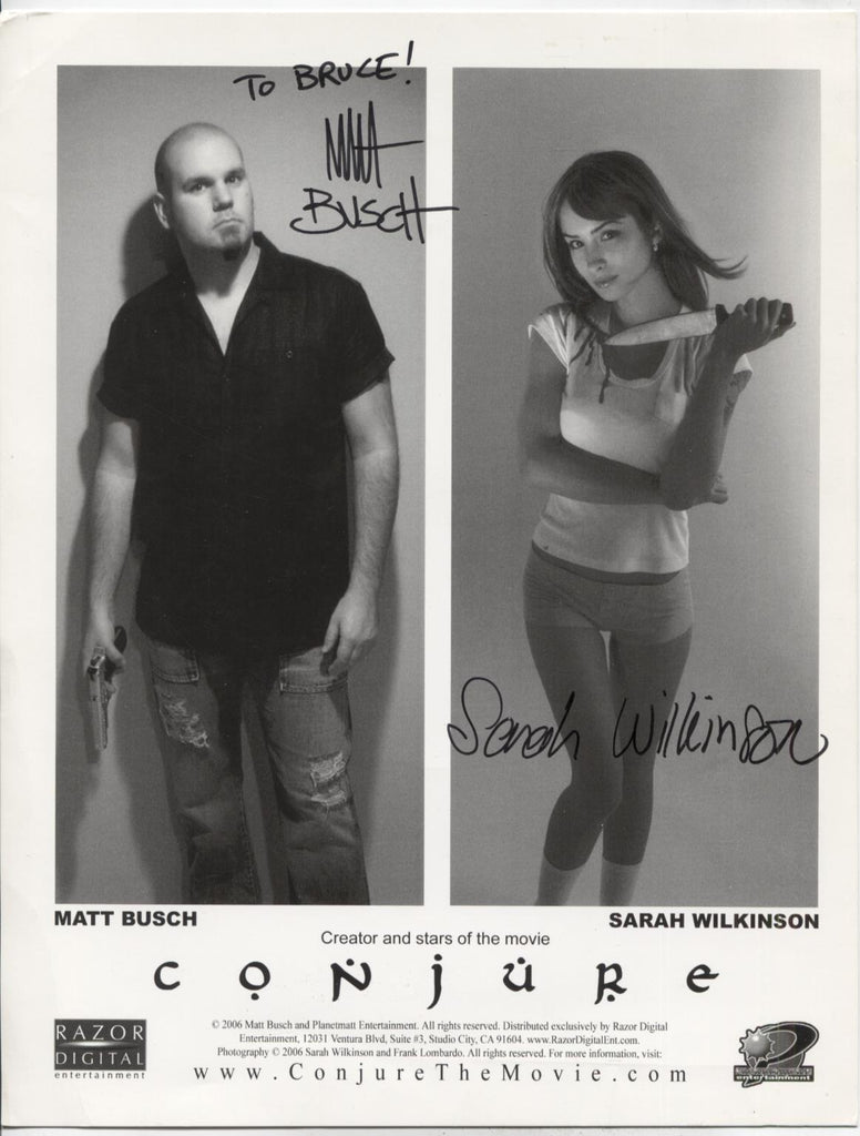 Matt Bush & Sarah Wilkinson Conjure Autographed 8.5"x11" Photo Ad w/COA WWE14-29