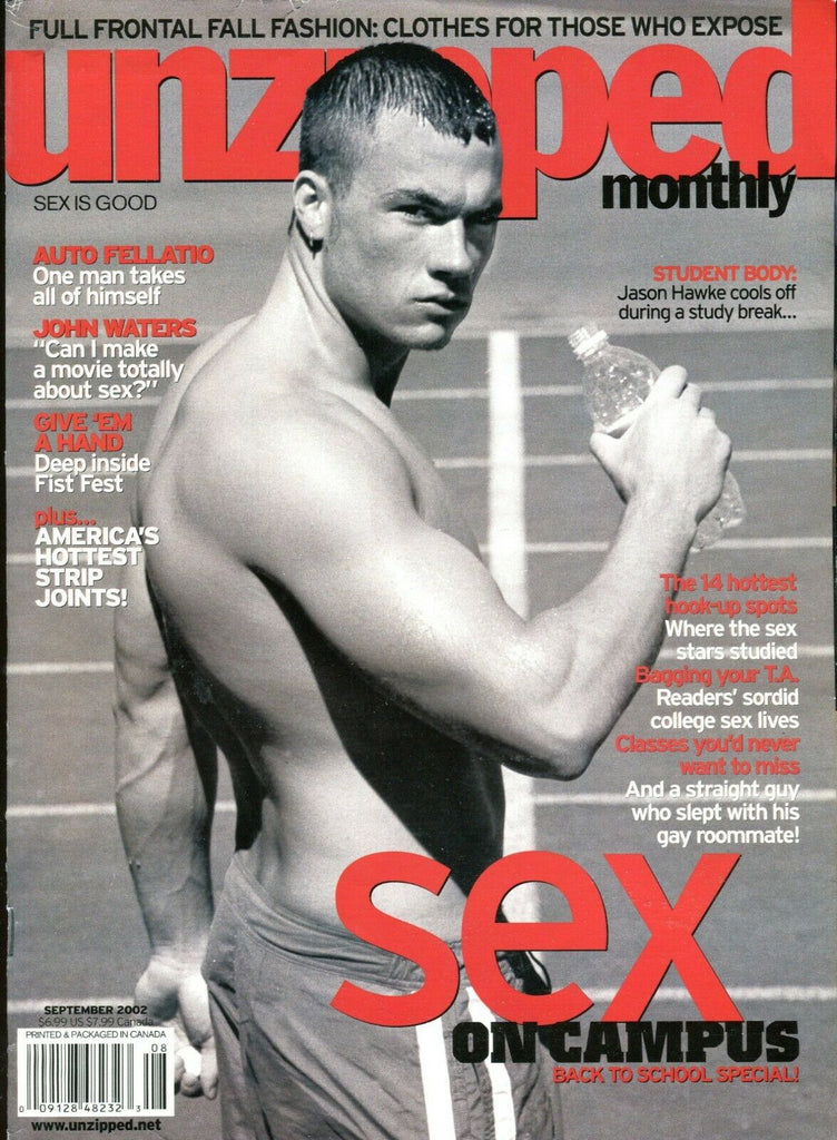 Unzipped Gay Magazine Jason Hawke / Sex On Campus September 2002 051419lm-ep