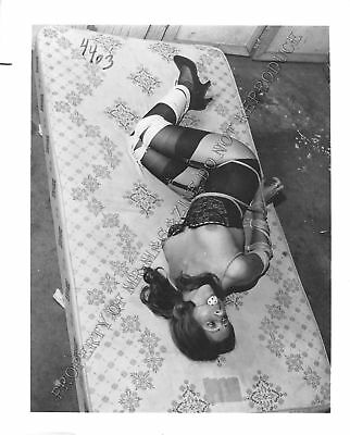 Adult Vintage B&W Photo 4x5 Bondage Beautiful Brunette Bound & Dominated 109WL