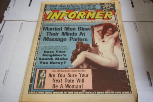 National Informer Adult Magazine "Married Men Blow Their Minds At Massage Parlors" Vol.27 #7 February 16, 1975