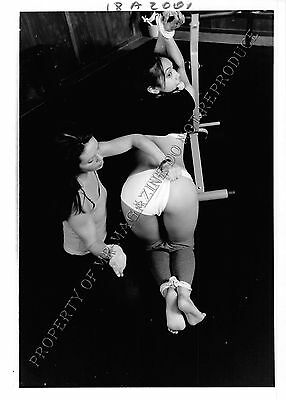 Adult 1990s B&W Photo 5x7 Bondage Brunette Lesbian Bound and Dominated 310MY