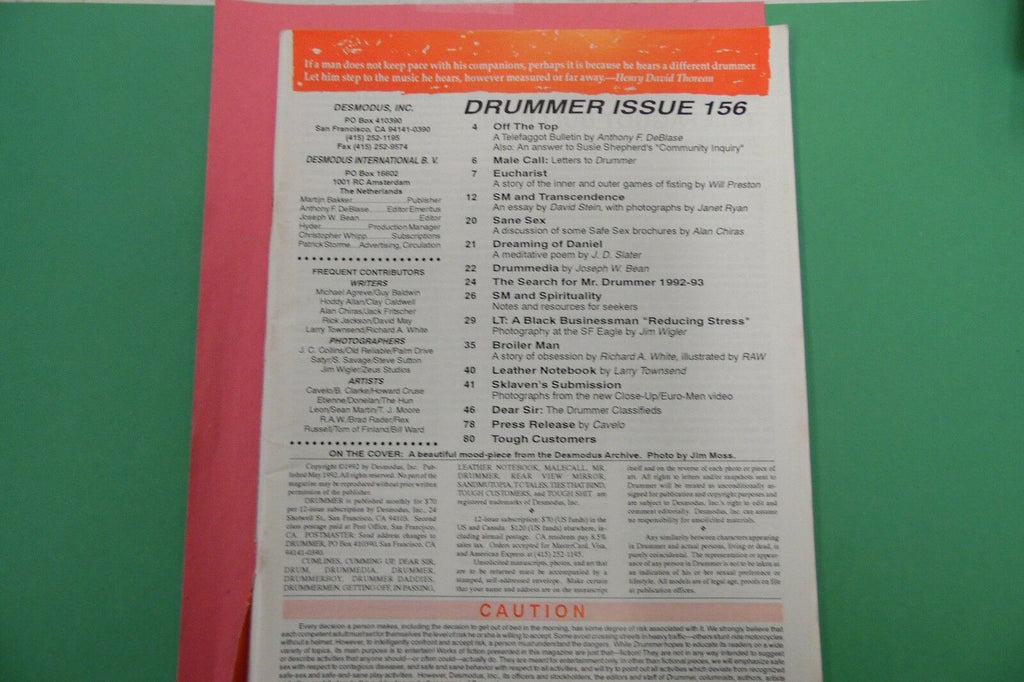 Drummer Gay Magazine #156 1992 Readers Copy 112616lm-ep