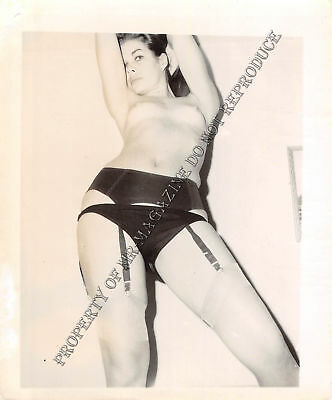 Adult Vintage B&W Photo 4x5 Beautiful Brunette Posing Undressing Sexy Nude 96HP