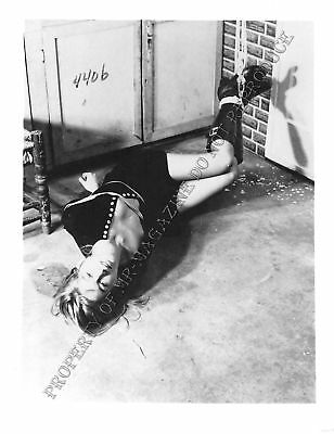 Adult Photo Vintage B&W 4x5 Bondage Beautiful Brunette Bound Dominated 79XU