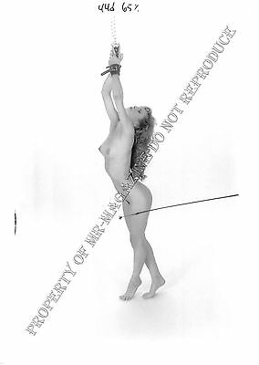 Adult 1990s B&W Photo 5x7 Bondage Beautiful Blonde Bound Tied Up & Whipped 263MZ