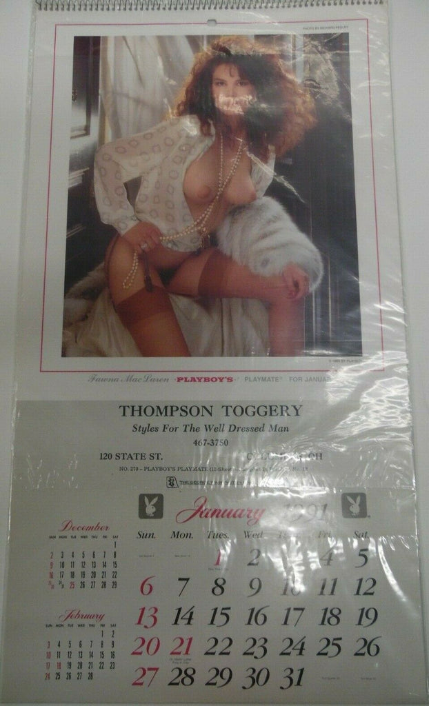 Unbranded Playboy Advertising Calendar 1991 Fawna Maclaren 17' x 9 1/2' 022219lm-ep