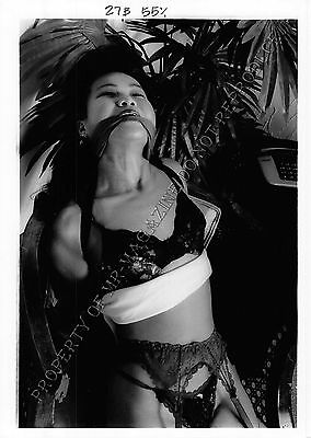 Adult 1990s B&W Photo 5x7 Bondage Beautiful Asian Woman Bound on Floor 134NF