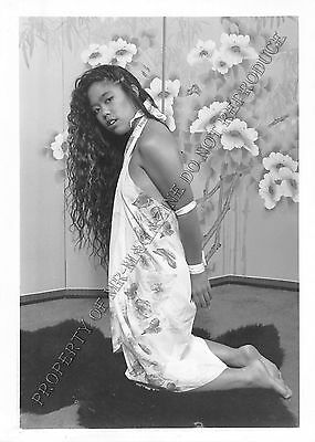 Adult 1990s B&W Photo 5x7 Bondage Beautiful Asian Tied Up with Rope 63JV