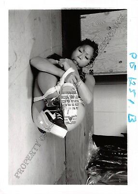Adult Photo Vintage B&W 5x7 Bondage Sexy Asian Woman Bound with Rope 200YP